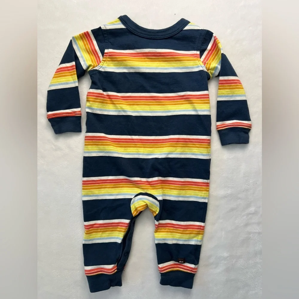 Tea Striped Long Sleeve Jumpsuit